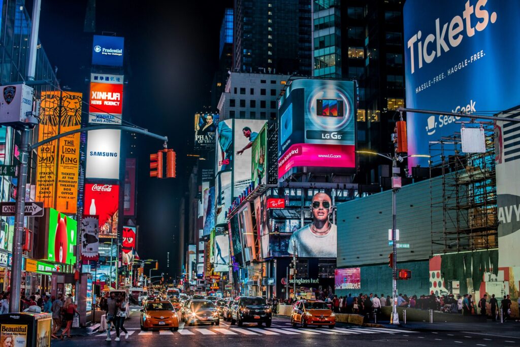 Broadway at night