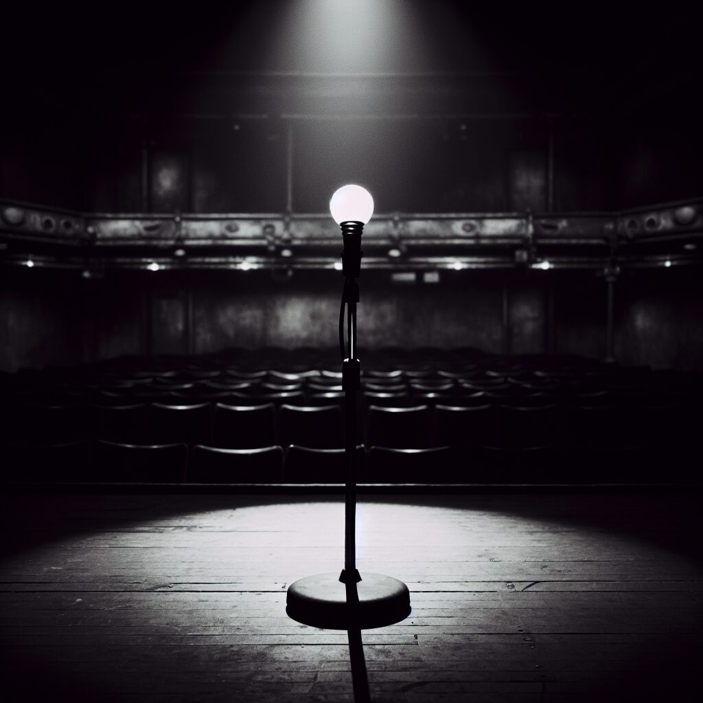 Ghost lamp on a Broadway stage.